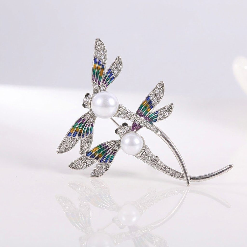 アクセサリー NANO gold plated pearl brooch SILVER 950 DRAGONFLY PEARL BROOCH – Susan Gloria Boutique