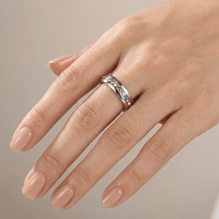 COLORFUL CRYSTAL ETERNITY BAND RING