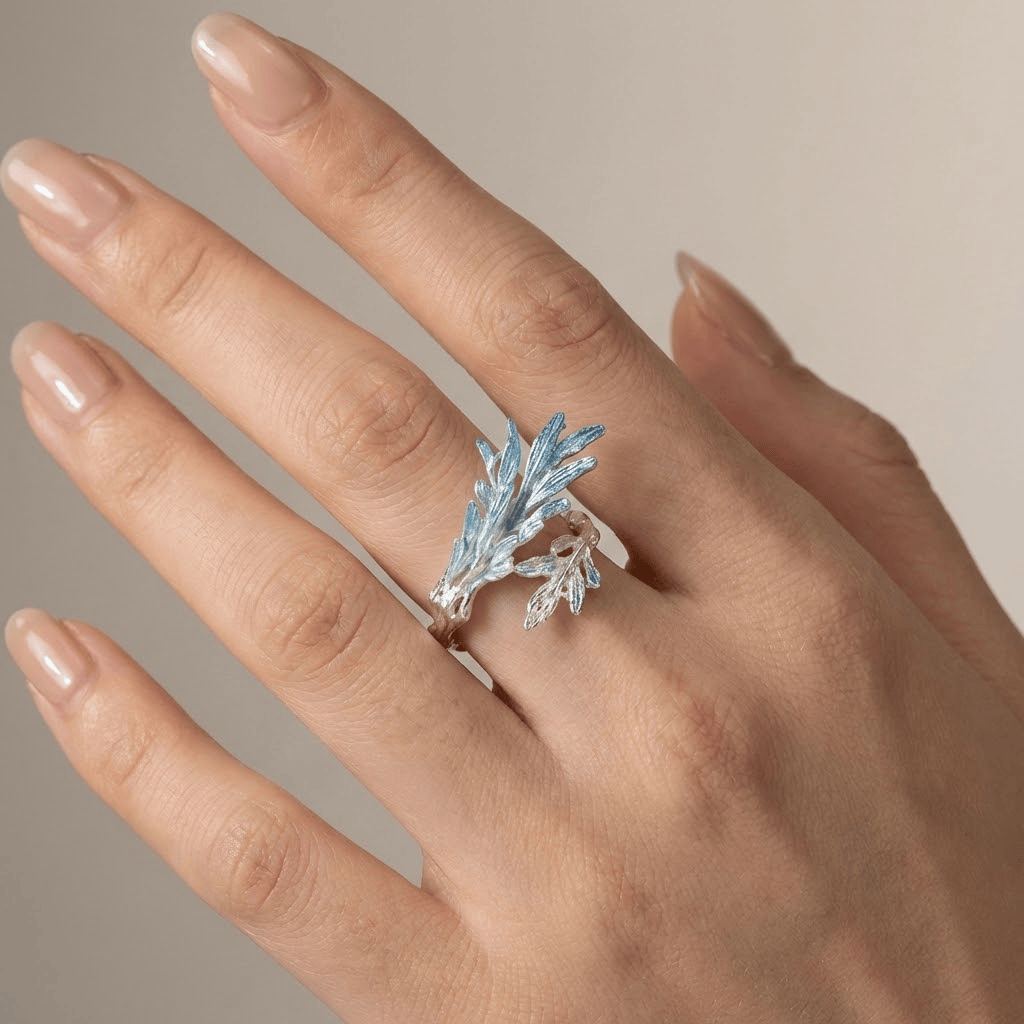 BLUE CRYSTAL WHISPER RING - (ADJUSTABLE)