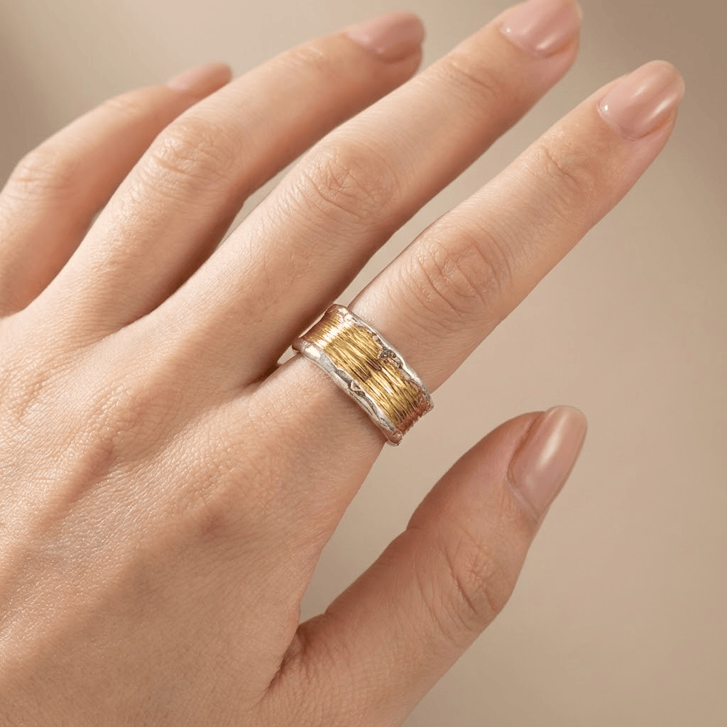 GOLD SILVER TWO TONE WRAP - (ADJUSTABLE)