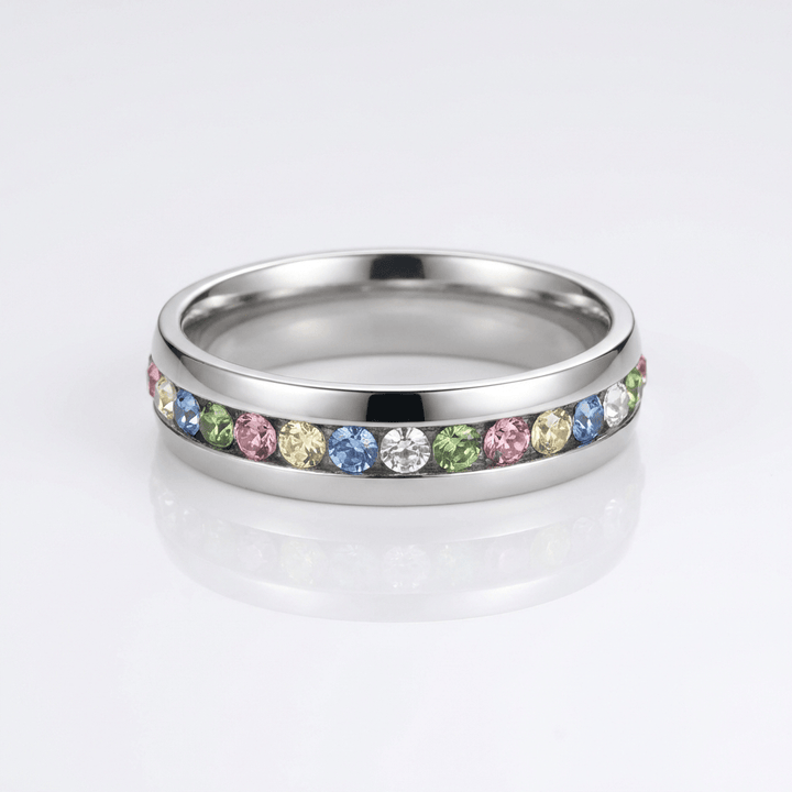 COLORFUL CRYSTAL ETERNITY BAND RING