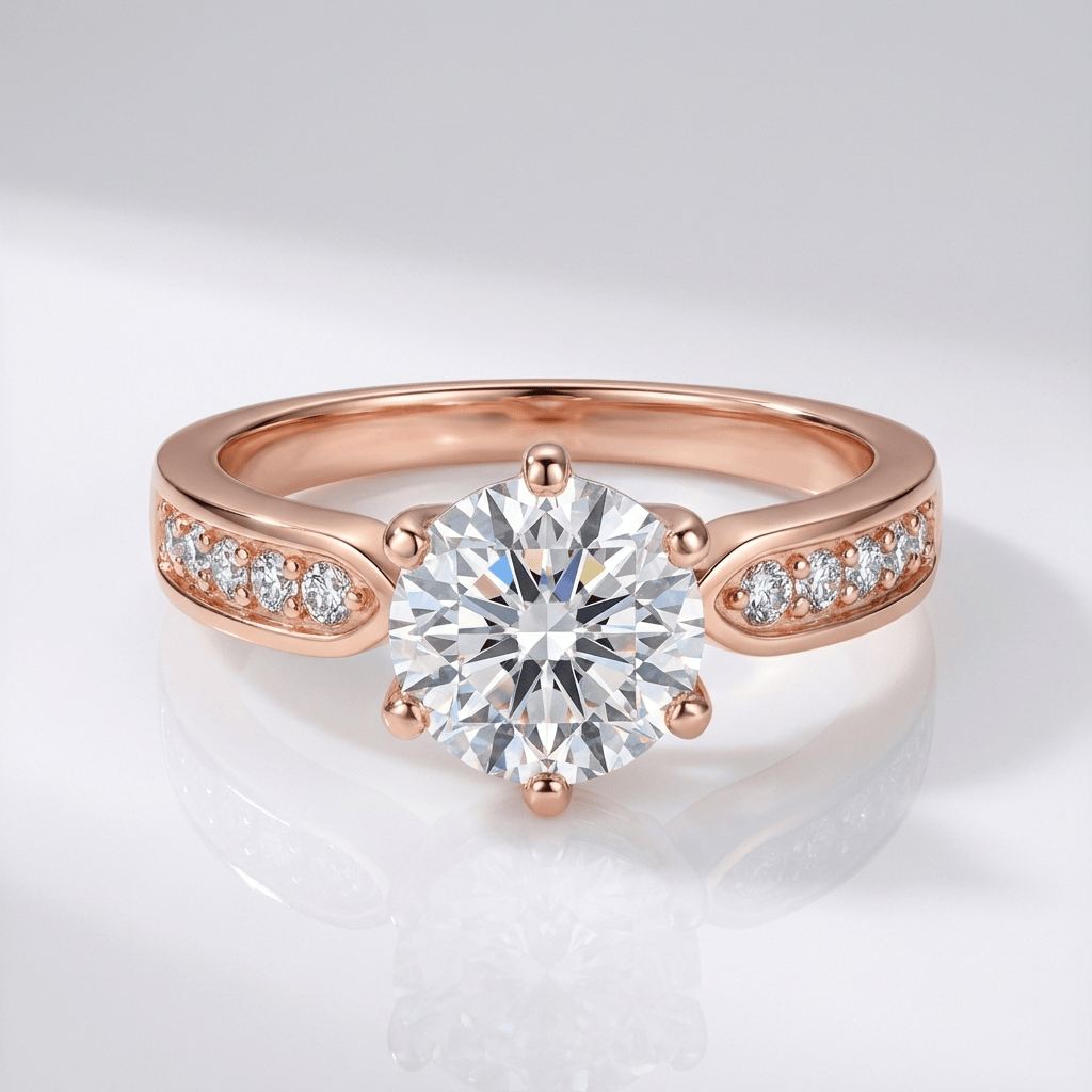 ROSE GOLD ROUND DIAMOND PAVE RING - (ADJUSTABLE) – Susan Gloria Boutique