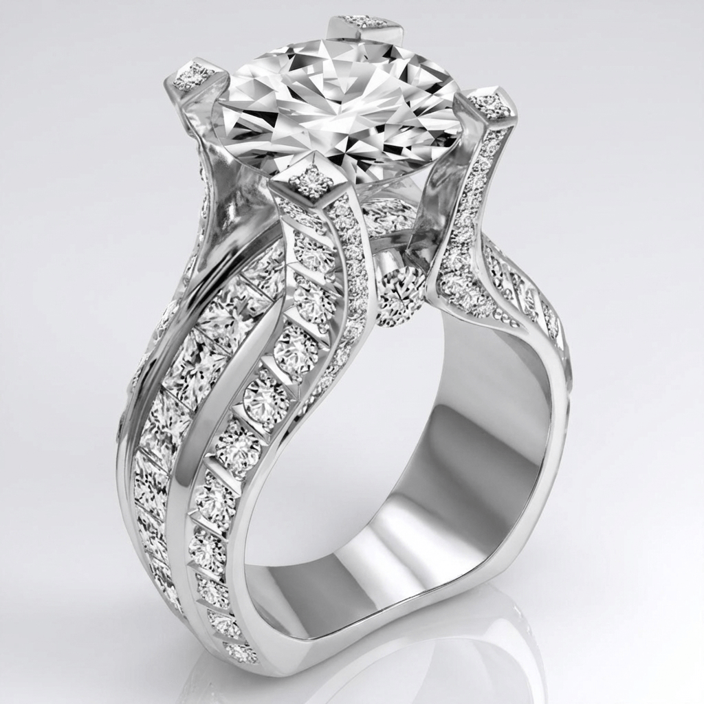 SILVER DIAMOND GLAMOUR RING – Susan Gloria Boutique