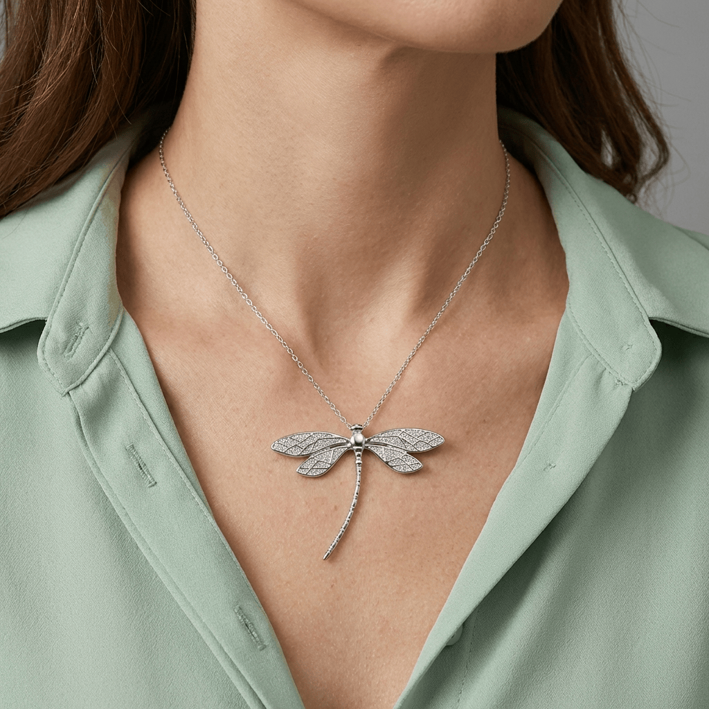 DRAGONFLY VINTAGE SILVER NECKLACE – Susan Gloria Boutique