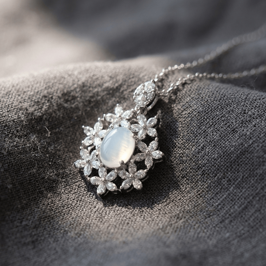 CELESTIAL ZIRCONIA MOONSTONE NECKLACE