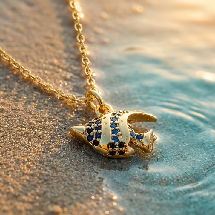 BLUE REEF FISH NECKLACE