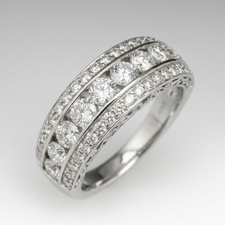 SILVER ZIRCONIA STACK RING