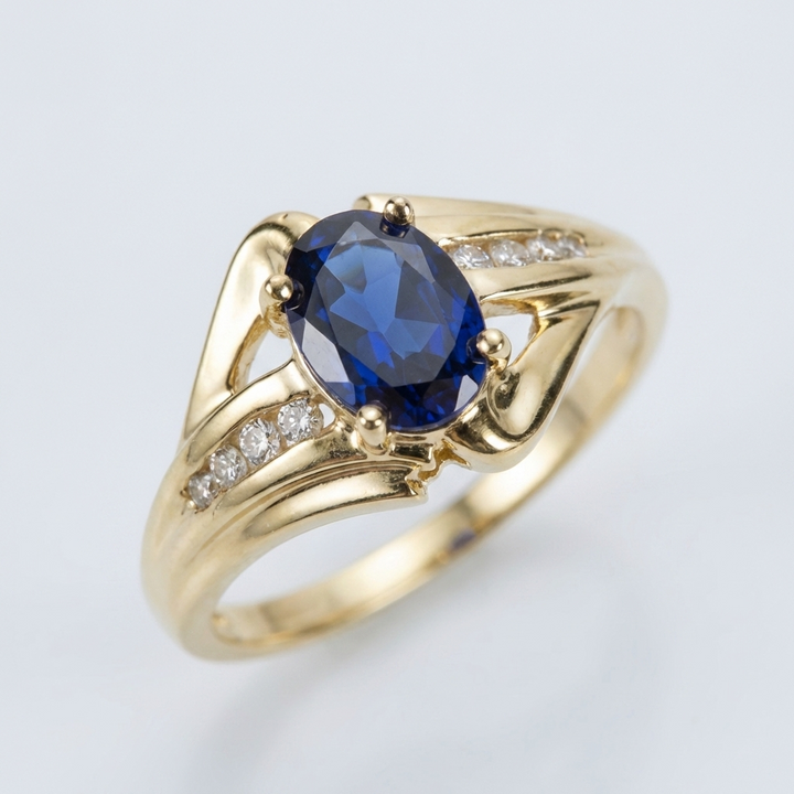 GOLD & BLUE MAJESTY RING