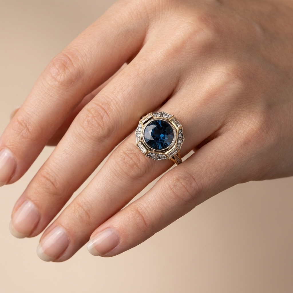 BLUE COMPASS RING