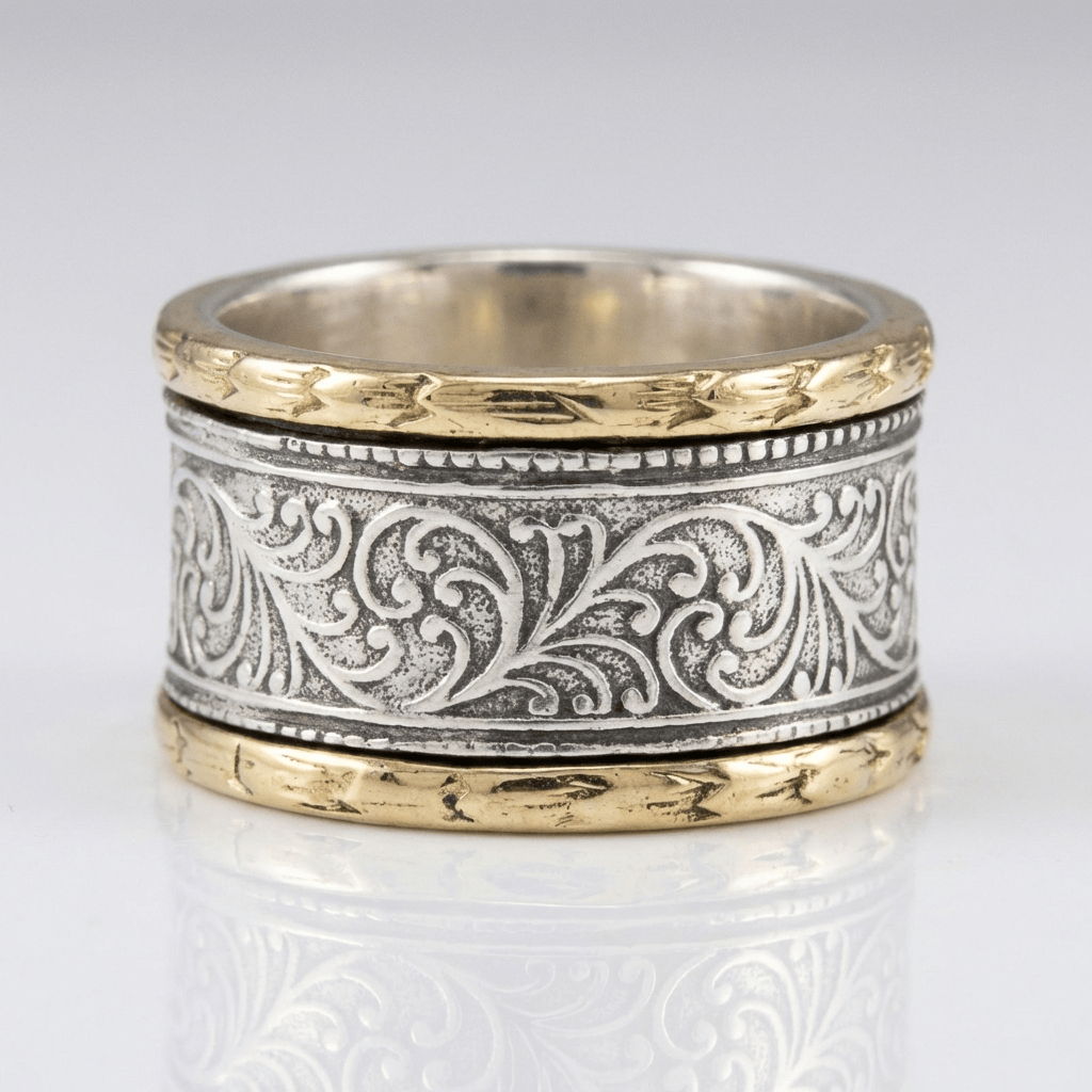 RETRO ORNATE BAND RING