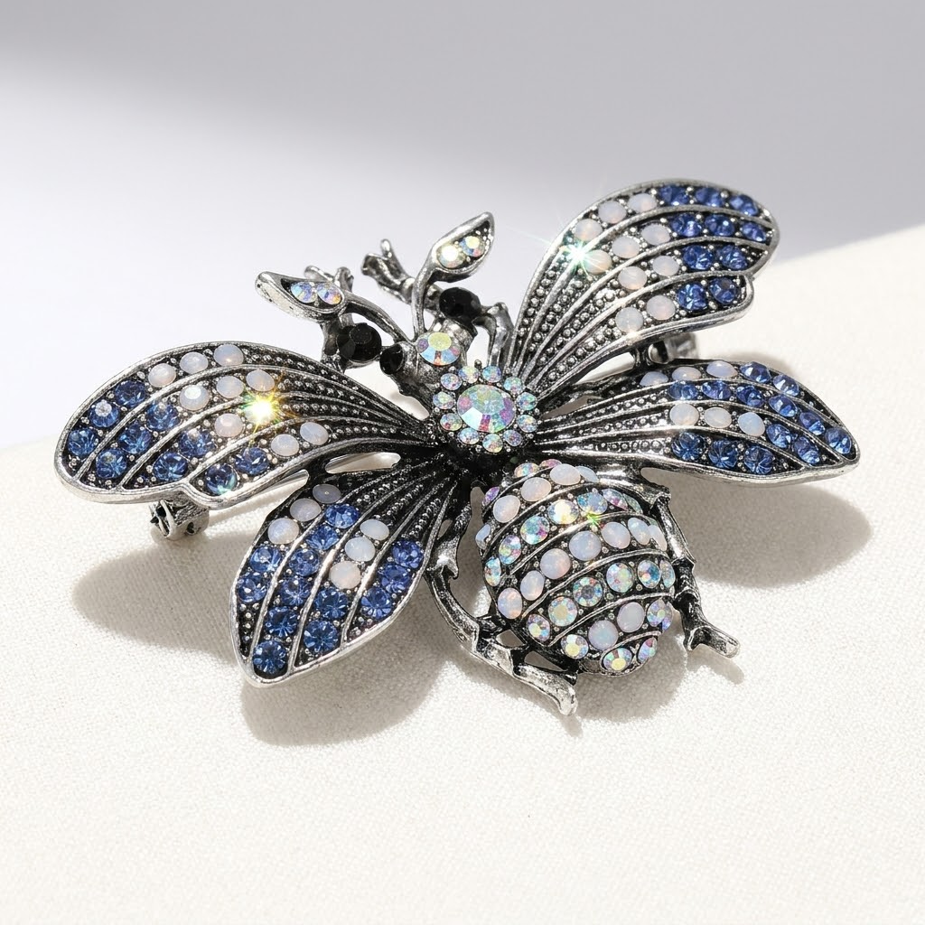 ROYAL BLUE BEE BROOCH