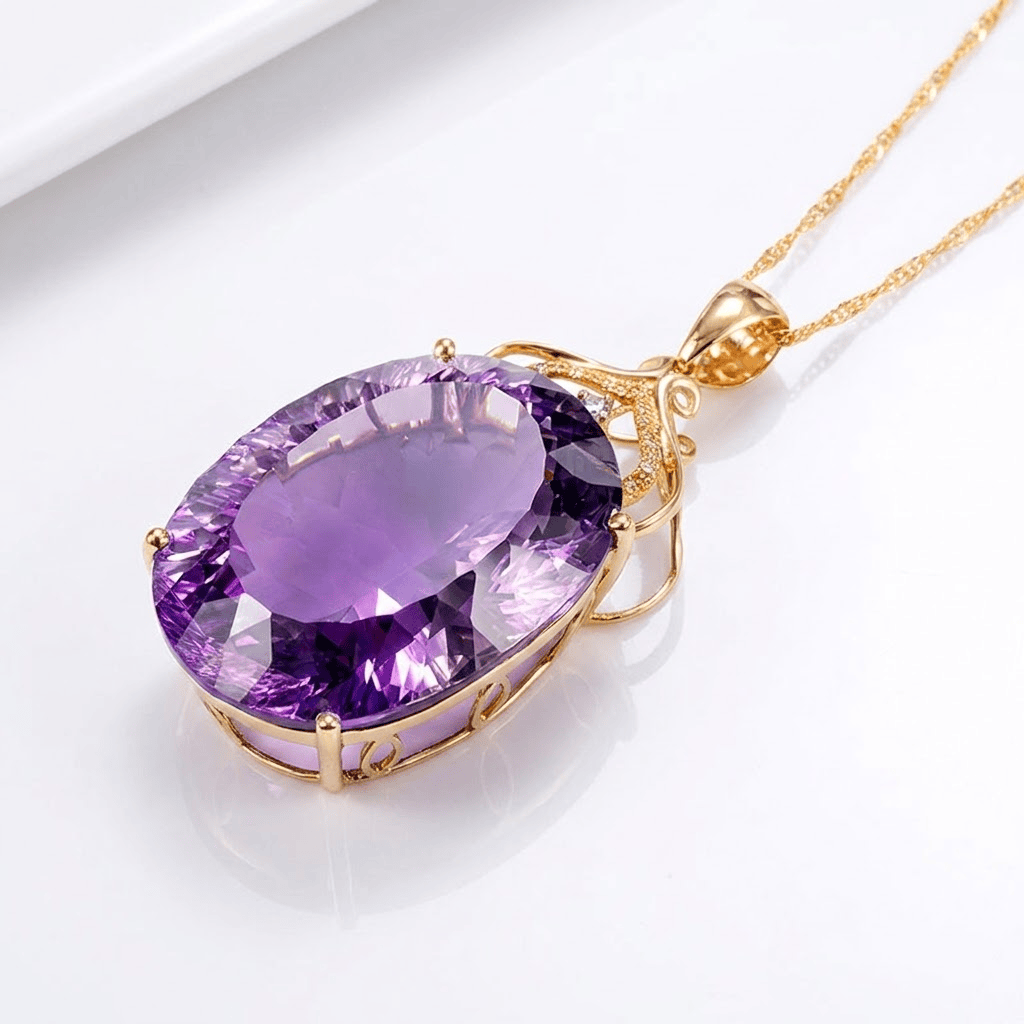 GOLD AMETHYST NECKLACE