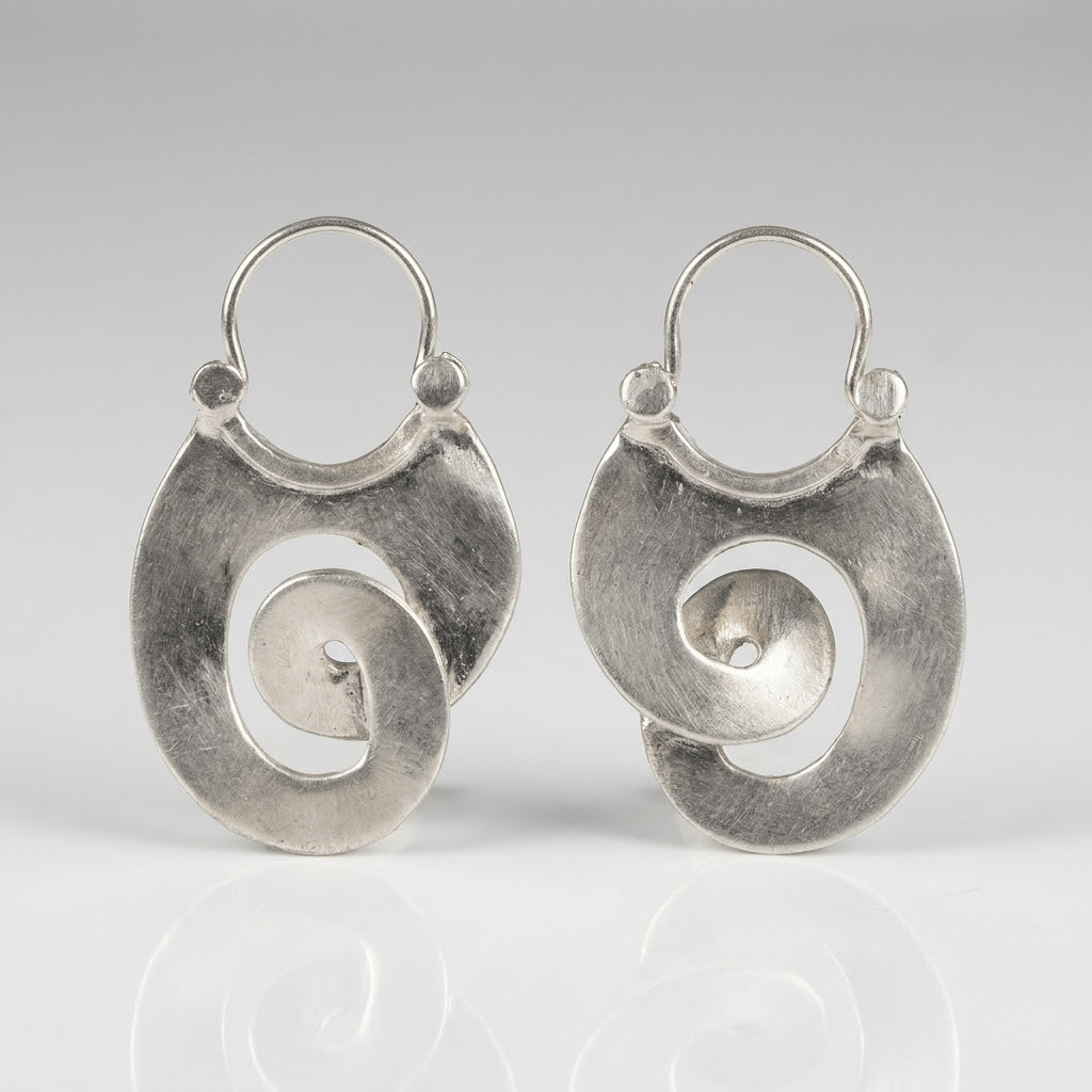 SILVE SPIRAL VINTAGE EARRINGS