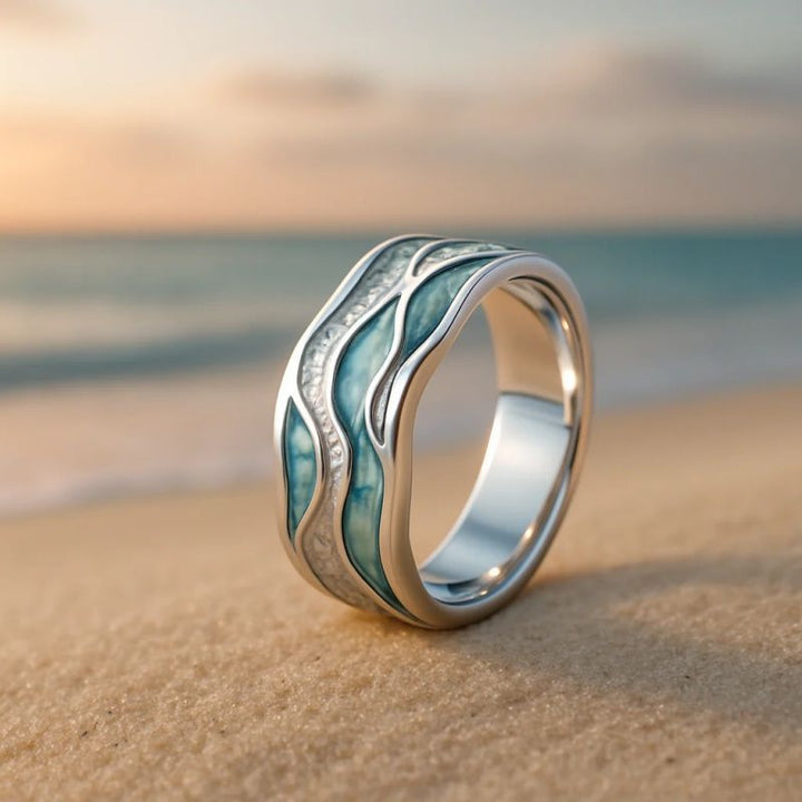 OCEAN WAVE BAND RING