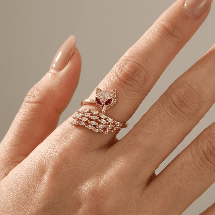 FOXY CRYSTAL ROSE GOLD RING - (ADJUSTABLE)