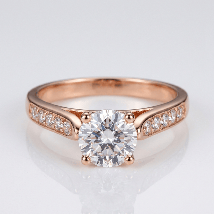 CLASSIC ROUND ZIRCONIA ROSE GOLD RING